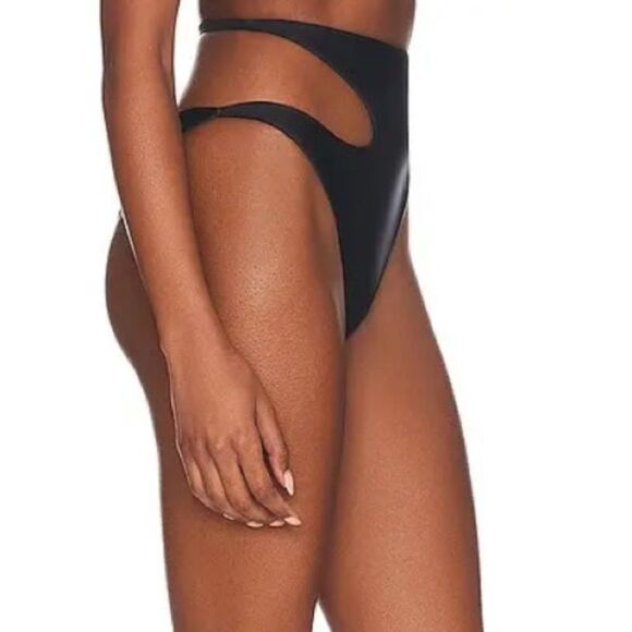 LOVEWAVE 
The Zumi High Waist bikini Bottoms Elegant Black Cutout Revolve XS - Picture 4 of 9
